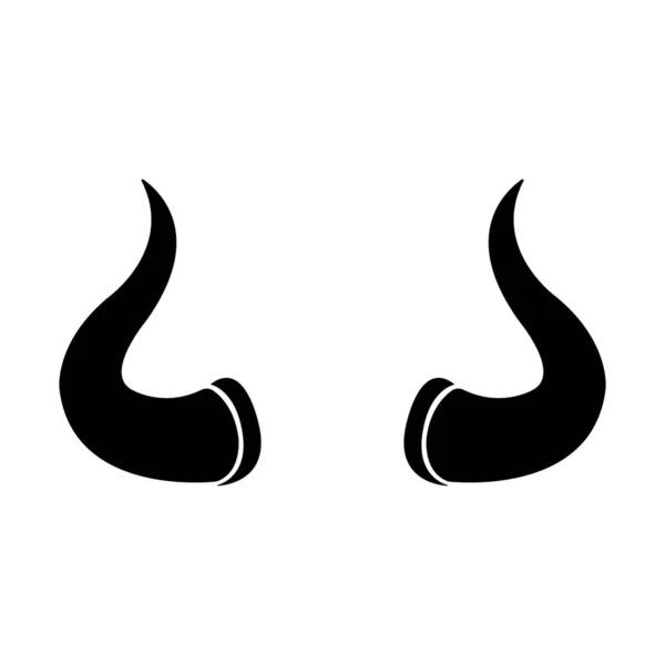 Chifres Ícone Logotipo Modelo Design Vetorial — Vetor de Stock