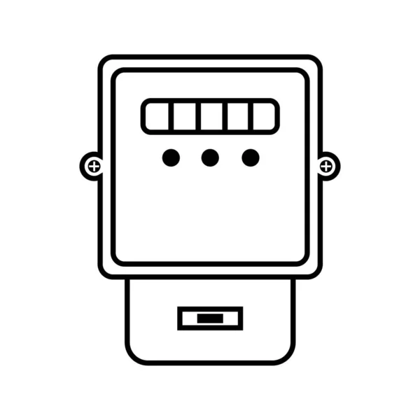 Ηλεκτρικό Εικονίδιο Λογότυπο Διάνυσμα Πρότυπο Σχεδιασμού Μετρητή — Διανυσματικό Αρχείο