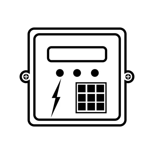 Elektrische Meter Pictogram Logo Vector Ontwerp Template — Stockvector