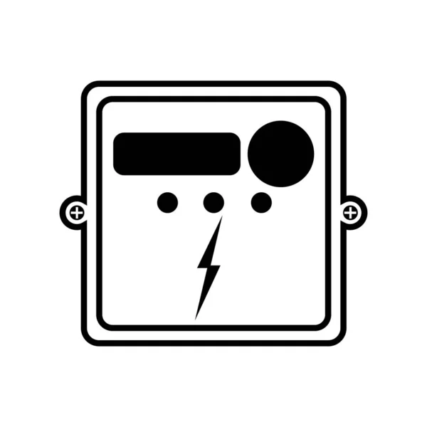 電気メーターアイコンロゴベクトルデザインテンプレート — ストックベクタ