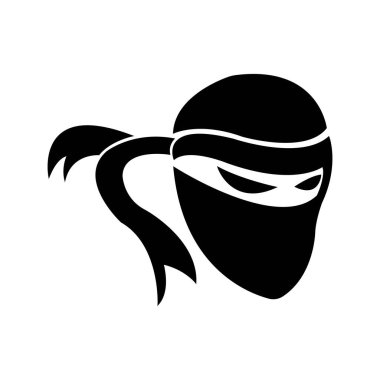Ninja simgesi logo vektör tasarım şablonu