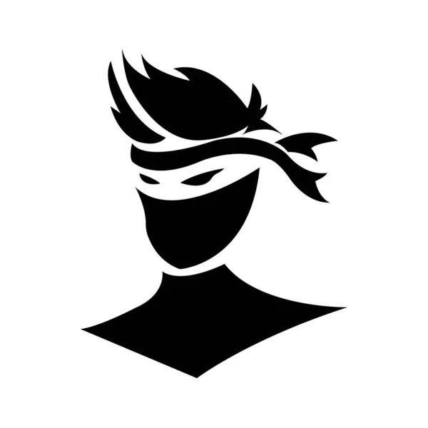Ninjas Icono Logotipo Vector Diseño Plantilla — Vector de stock