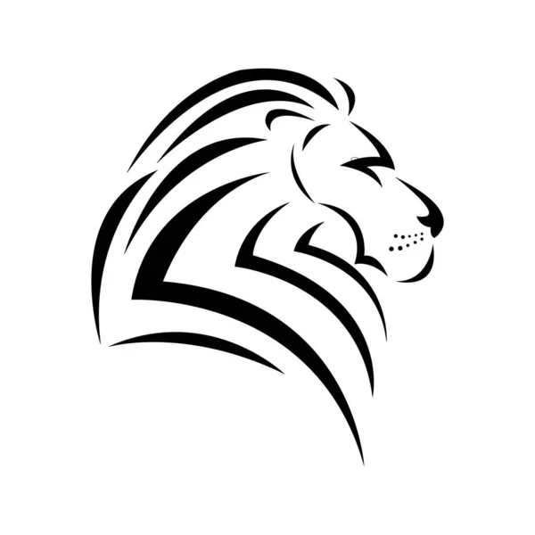 Aslan başı simgesi logo vektör tasarım şablonu