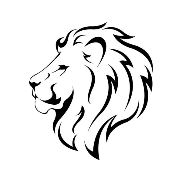 Aslan başı simgesi logo vektör tasarım şablonu