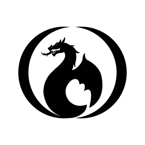 Dragon Icon Logo Vector Design Template — ストックベクタ