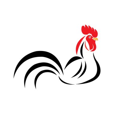 tavuk simgesi logo vektör tasarım şablonu