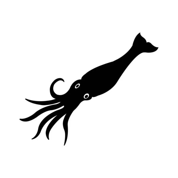 Squid Icon Logo Vector Design Template — Stok Vektör