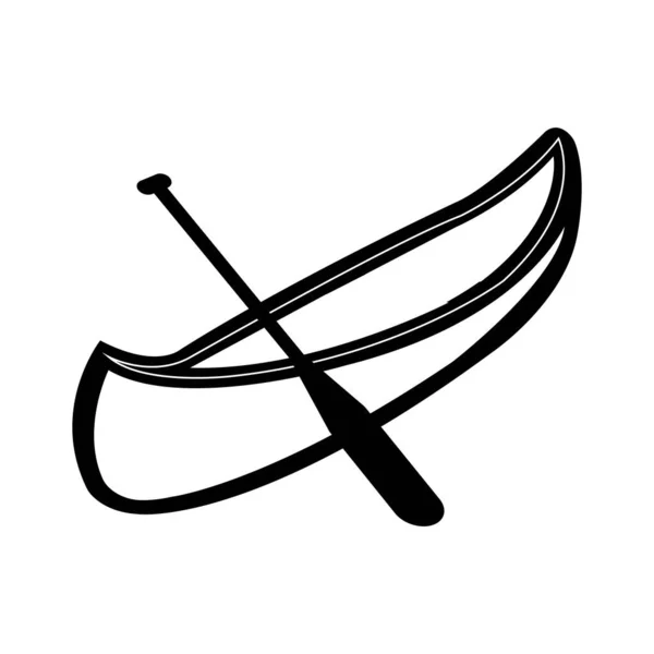 Canot Icône Logo Vectoriel Modèle Conception — Image vectorielle