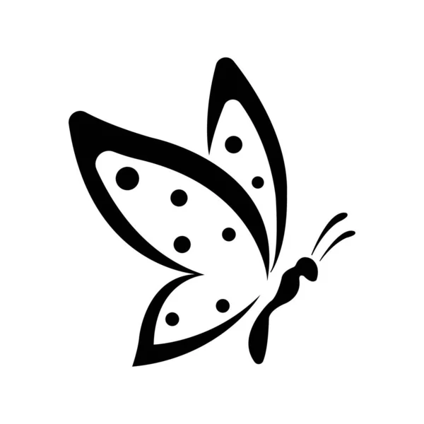 Mariposa Icono Logotipo Vector Diseño Plantilla — Archivo Imágenes Vectoriales