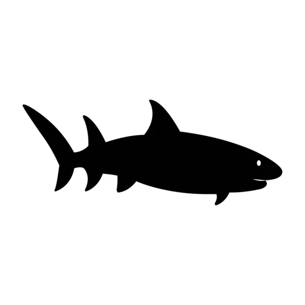 Ícone Tubarão Modelo Design Vetor Logotipo — Vetor de Stock