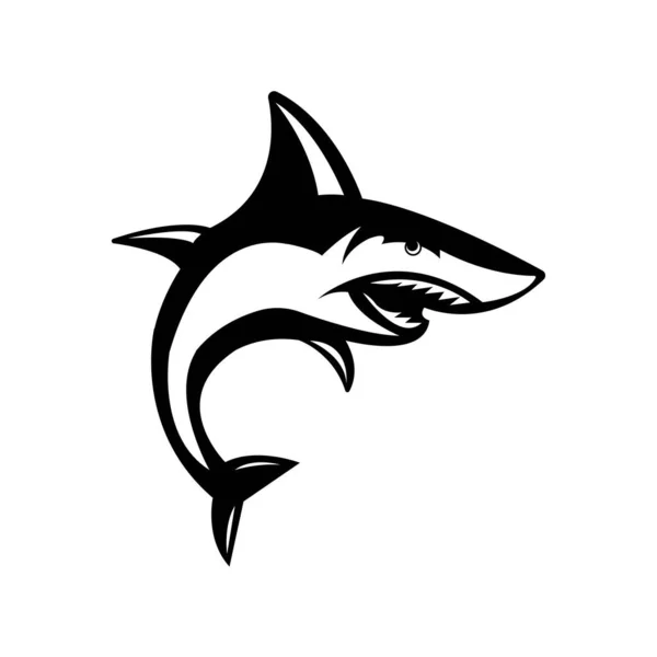 Icono Tiburón Logotipo Vector Diseño Plantilla — Vector de stock