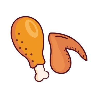 Kızarmış tavuk simgesi vektör tasarım şablonu