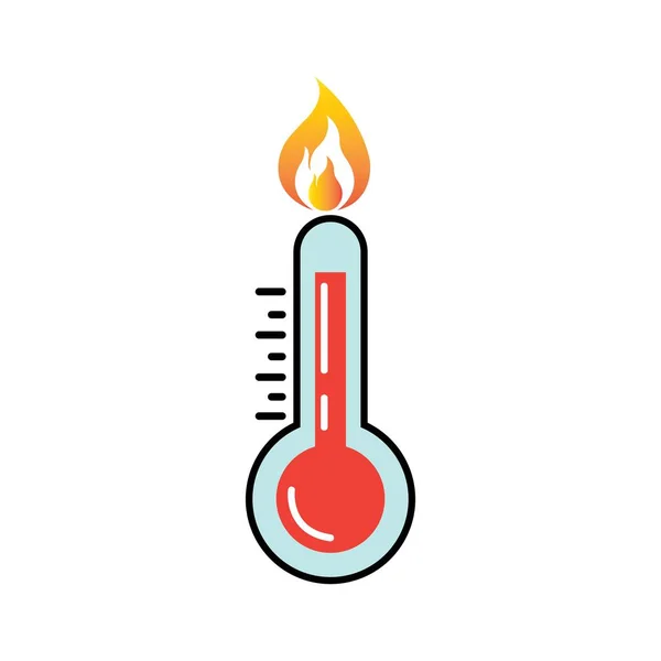 Gorąca Temperatura Ikona Logo Wektor Wzór Projektu — Wektor stockowy