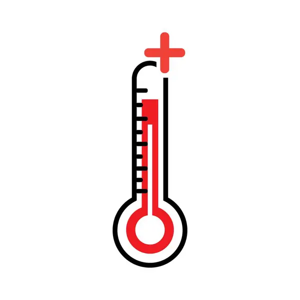 Modelo Design Vetor Logotipo Ícone Temperatura Quente — Vetor de Stock