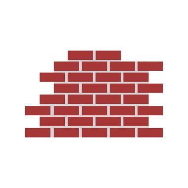 tuğla duvar simgesi logo vektör tasarım şablonu