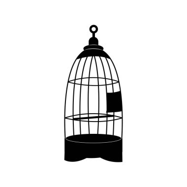 kuş kafesi simgesi logo vektör tasarım şablonu