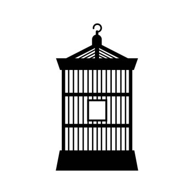 kuş kafesi simgesi logo vektör tasarım şablonu