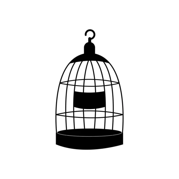 Pássaro Gaiola Ícone Logotipo Vetor Modelo Design — Vetor de Stock