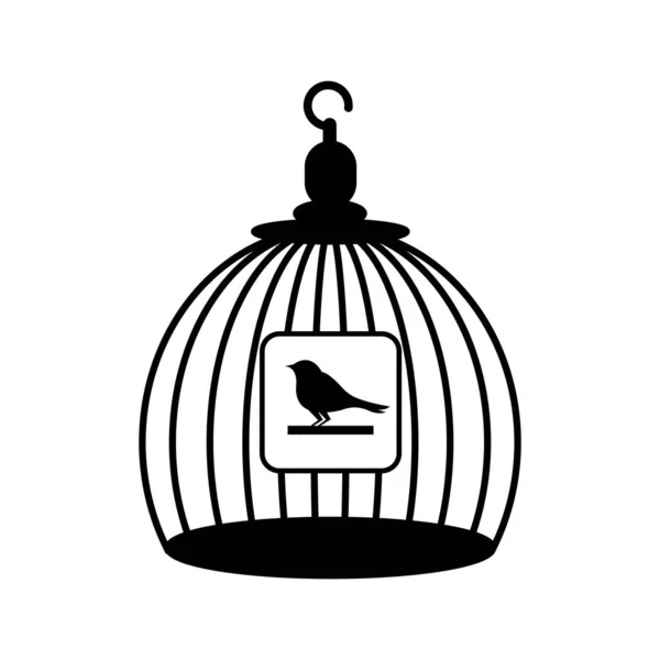 Oiseau Cage Icône Logo Vecteur Modèle Conception — Image vectorielle