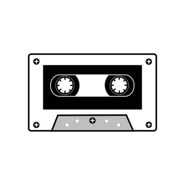 Teyp kaset simgesi logo vektör tasarım şablonu