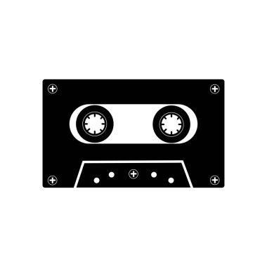Teyp kaset simgesi logo vektör tasarım şablonu