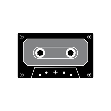 Teyp kaset simgesi logo vektör tasarım şablonu