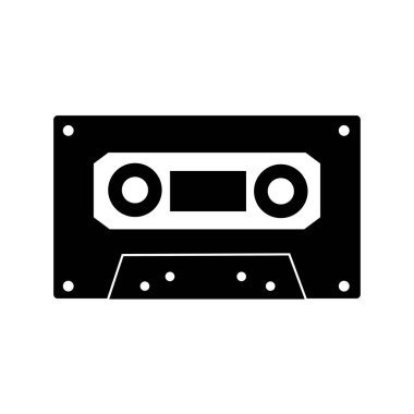 Teyp kaset simgesi logo vektör tasarım şablonu