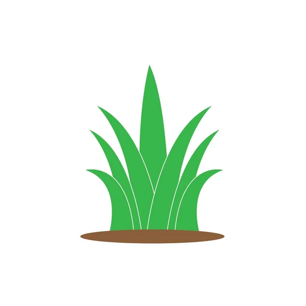 Icono Hierba Logotipo Vector Diseño Plantilla — Vector de stock