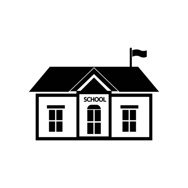 Шкільна Будівля Значок Логотип Векторний Дизайн Шаблон — стоковий вектор