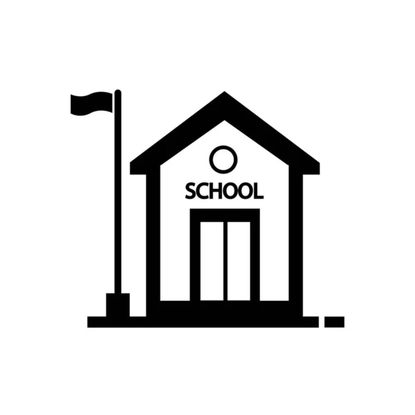 School Building Icon Logo Vector Design Template — Stock Vector