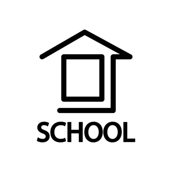 Okul Binası Simge Logo Vektör Tasarım Şablonu — Stok Vektör