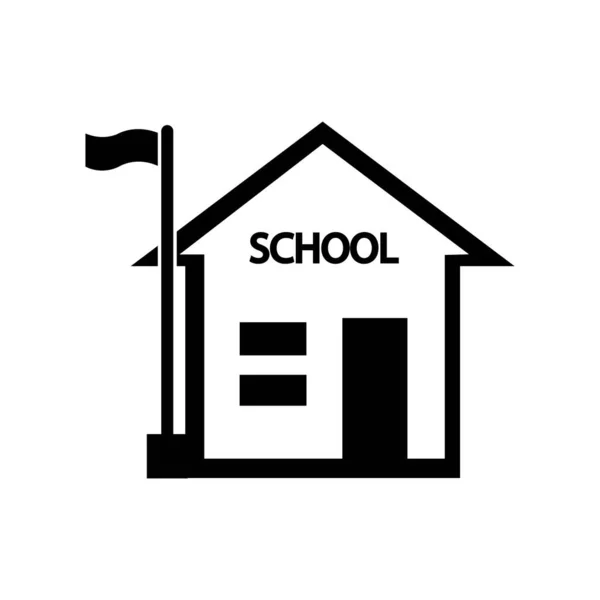 Modello Progettazione Vettoriale Del Logo Dell Icona Dell Edificio Scolastico — Vettoriale Stock