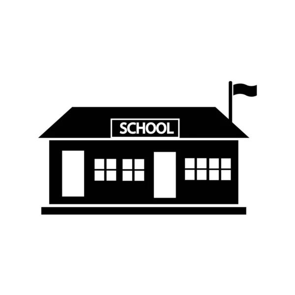 School Gebouw Pictogram Logo Vector Ontwerp Template — Stockvector