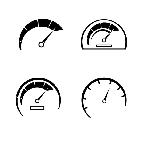 Snelheidsmeter Pictogram Logo Vector Ontwerp Template — Stockvector