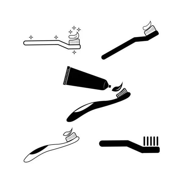 Іконка Зубної Щітки Логотип Векторний Дизайн Шаблон — стоковий вектор