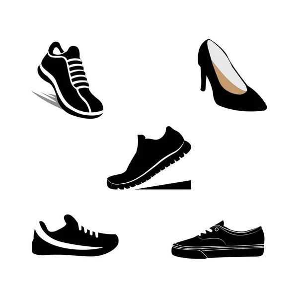 Icono Del Zapato Logotipo Vector Diseño Plantilla — Vector de stock