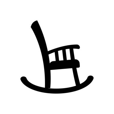 Sallanan sandalye simgesi logo vektör tasarım şablonu