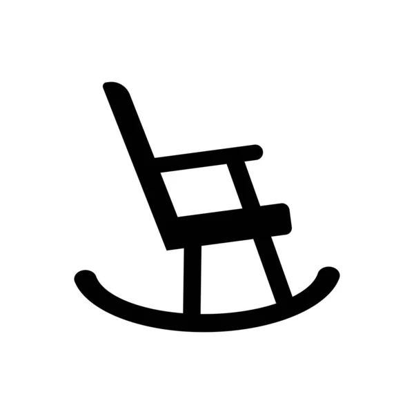 Cadeira Balanço Ícone Logotipo Vetor Modelo Design — Vetor de Stock