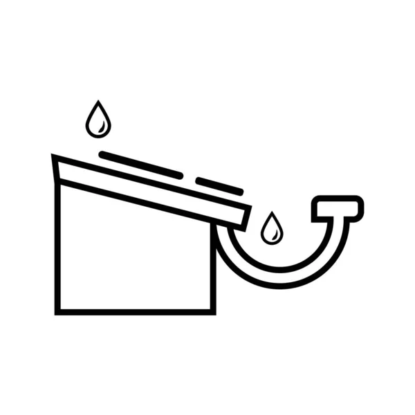 Calhas Água Ícone Logotipo Vetor Modelo Design — Vetor de Stock
