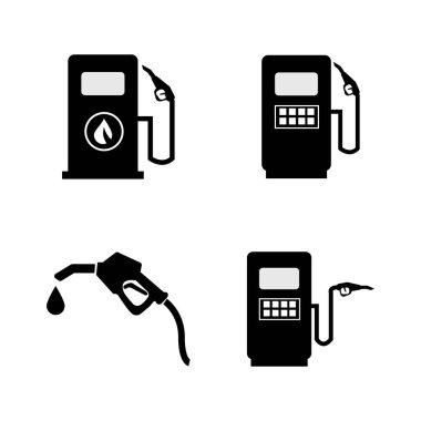 Benzin istasyonu simgesi logo vektör tasarım şablonu