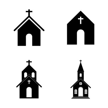Kilise simgesi logo vektör tasarım şablonu