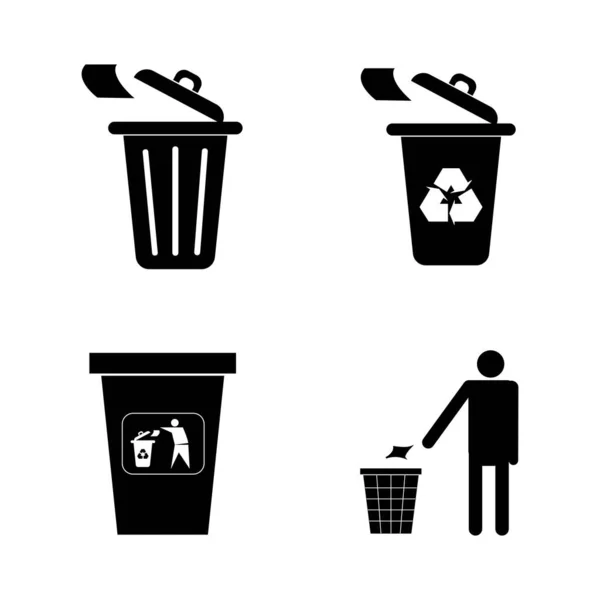 Śmieci Ikona Logo Wektor Wzór Projektu — Wektor stockowy