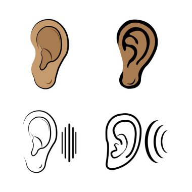 Kulak simgesi logo vektör tasarım şablonu
