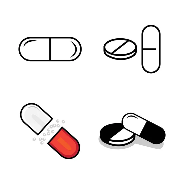 Medikament Kapsel Symbol Logo Vektor Design Vorlage — Stockvektor