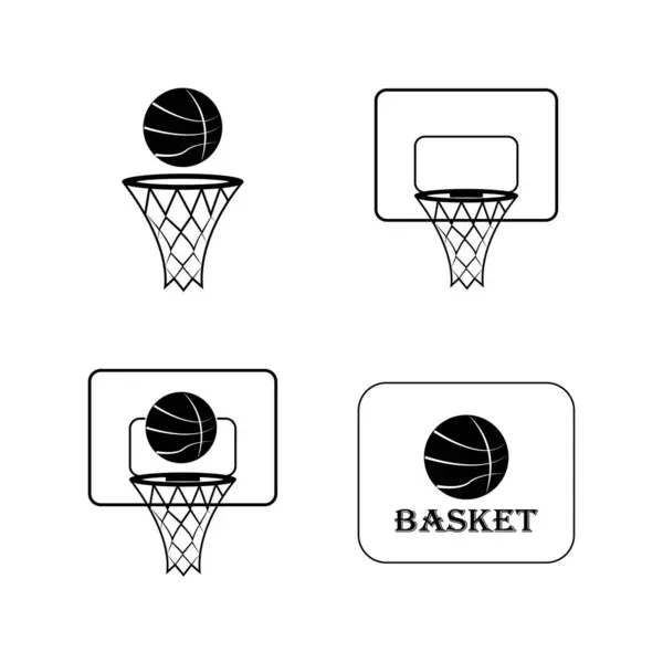 Basquete Ícone Logotipo Modelo Design Vetorial —  Vetores de Stock
