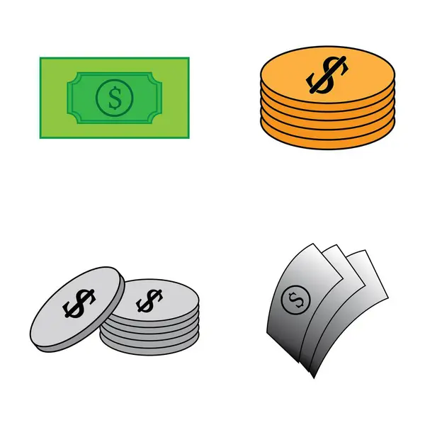 Rahaa Kuvake Logo Vektori Suunnittelu Malli — vektorikuva