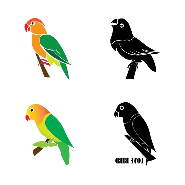 Modelo Design Vetor Logotipo Ícone Pássaro — Vetor de Stock