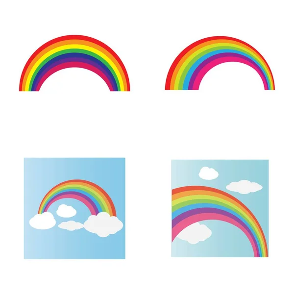 Rainbow Icon Logo Vector Design Template — Stock Vector