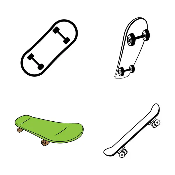 Skateboards Icoon Logo Vector Ontwerp Template — Stockvector