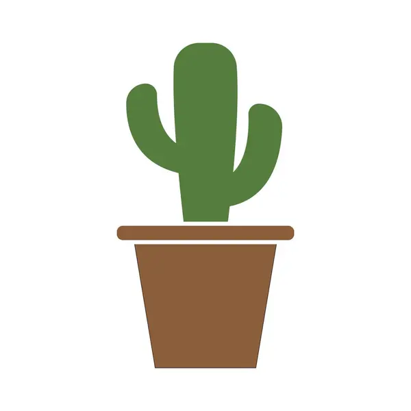 Modèle Conception Vectorielle Logo Icône Cactus — Image vectorielle